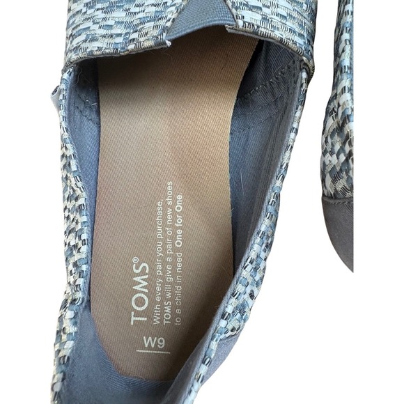TOMS Woven Slip On Casual Shoes Comfort Loafers Neutral Pattern Size 9 - Picture 4 of 8